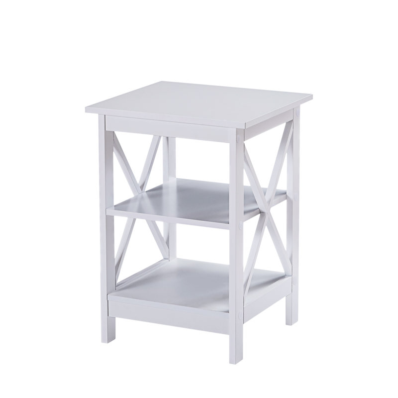 Table de bout en X, Blanc / Blanc