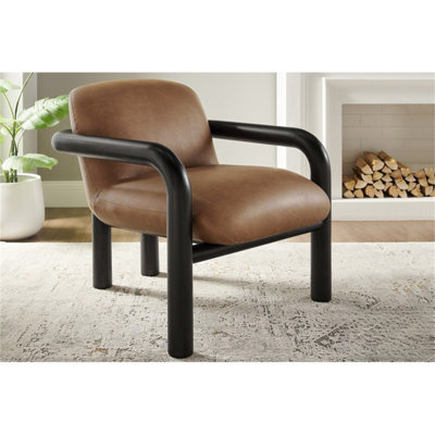 Fauteuil d'appoint rembourré moderne en similicuir 1pc