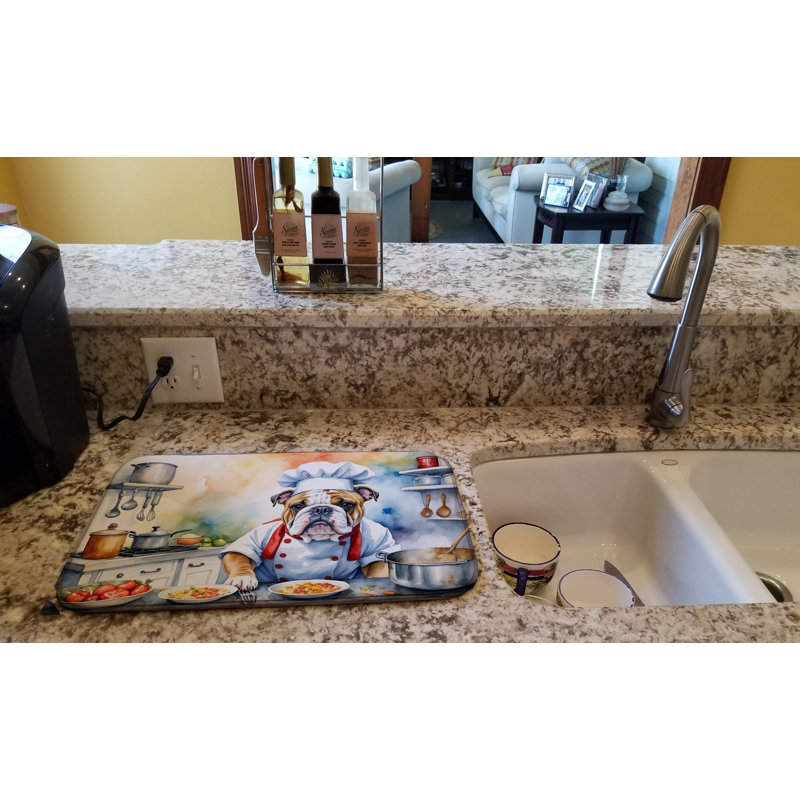 Tapis de séchage English Bulldog The Chef