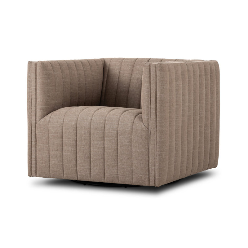 Augustine Swivel Armchair, Crypton Nomad Taupe Polyester Blend