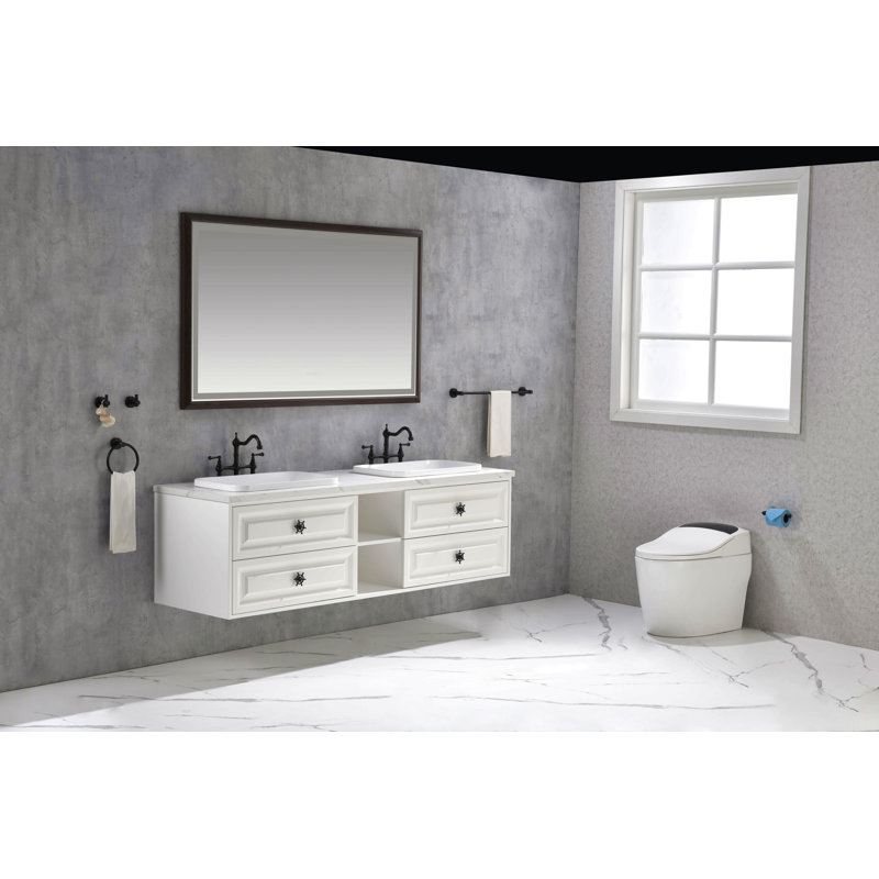 Le miroir de salle de bain est multifonctionnel et chaque fonction est contrôlée par un bouton tactile intelligent.