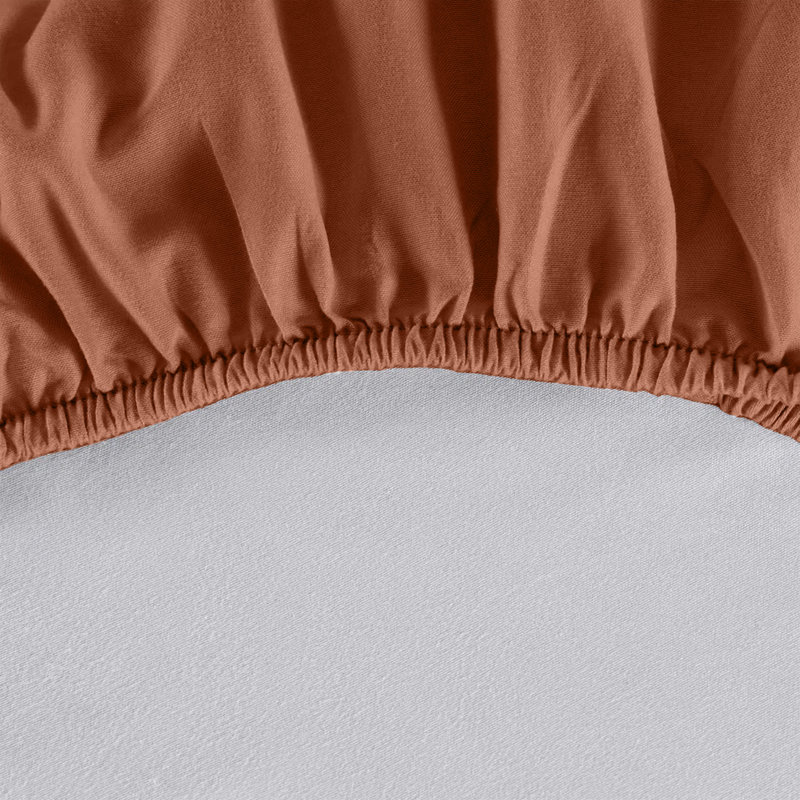 Ultra Soft 200 Thread Count Microfiber Fitted Sheet, Super King (6'), Rust