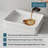 19 5/8" L x 13 11/16" W White Fluted Ceramic Vessel Sink, Rectangular Above Counter Bathroom Sink with Vertical Ribbed Design