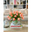 Real Touch Tulip Table Centerpiece In Bubble Glass Vase-336422240