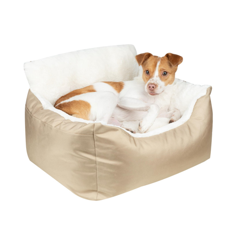 Brown Soft Sided Adjustable Dog Car Booster Seat