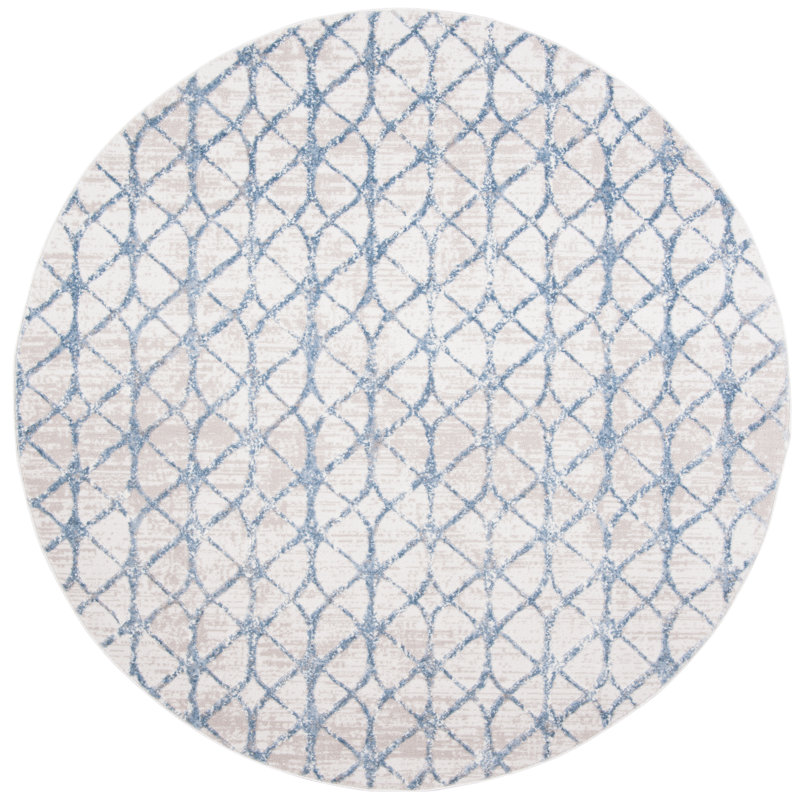 Tapis à motif géométrique Shellie 700 Performance, Rond 6 pi 7 po
