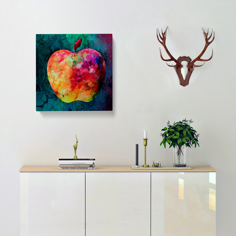 Apple Abstract - Wrapped Canvas - Framed Print, 50cm H x 50cm W x 3cm D