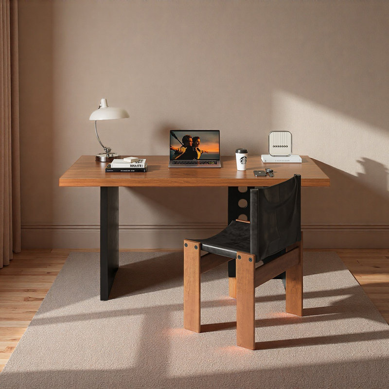 Bureau d'écriture rectangulaire rétro Retro, H 29,52 po x l 62,99 po x P 31,49 po
