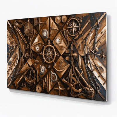 Art mural noir, pièces de bateau nautique