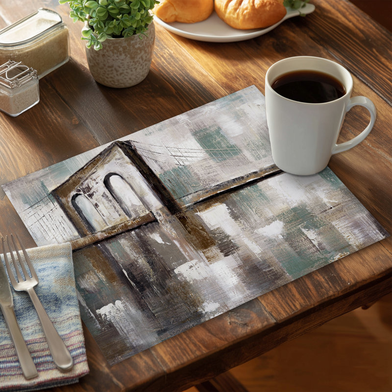 Abstract Bridge Brown Polyester Placemat | Home Decor