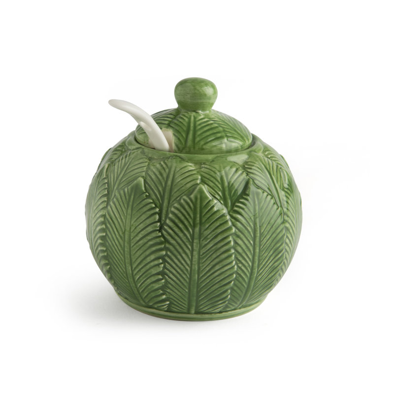 Foliage Sugar Bowl with Lid