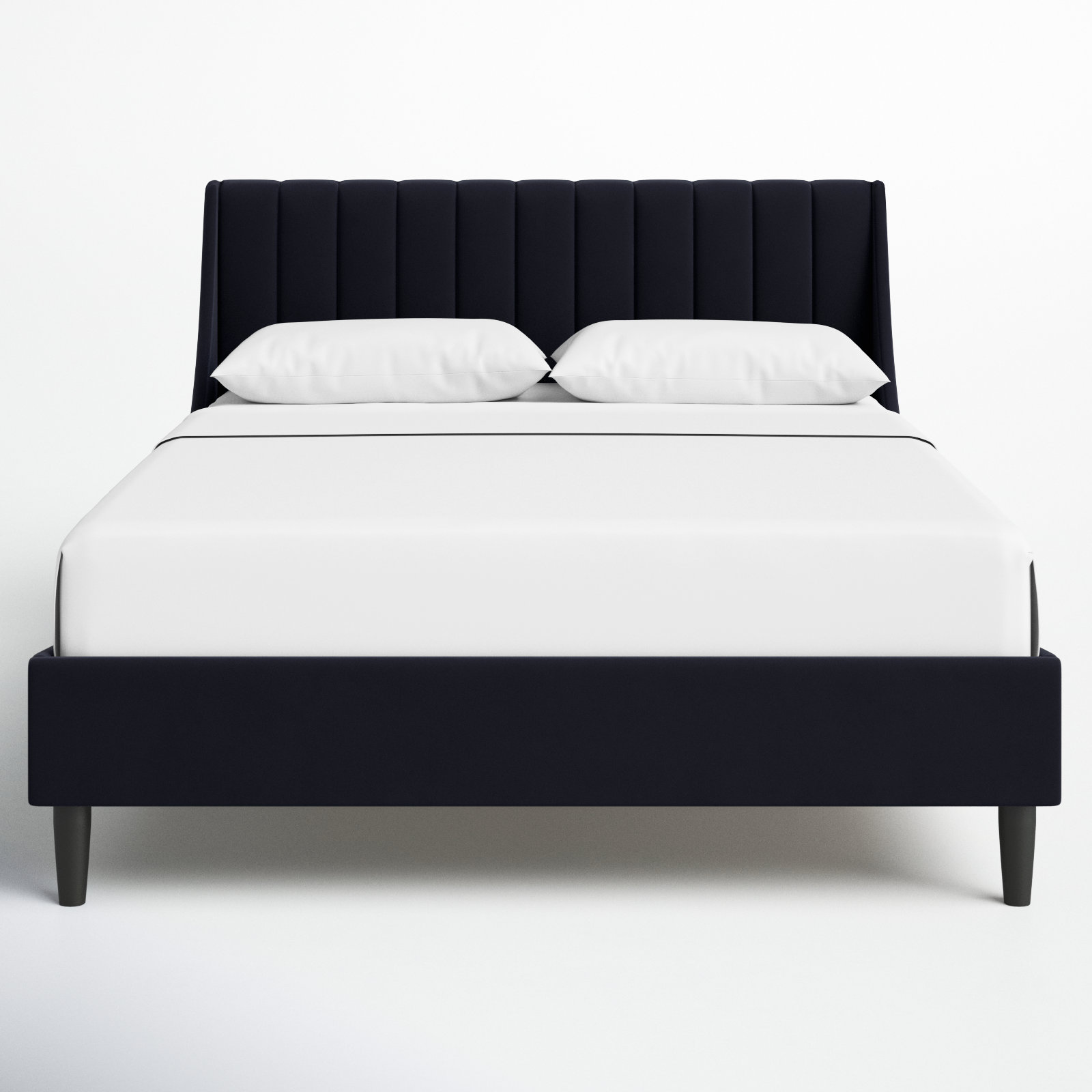 Helaina Upholstered Wingback Bed, Queen, Anthracite Black Velvet