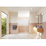 Stellar 57.25 in. x 78 in. Fully Frameless 3 Panel Inline Hinge Shower Door