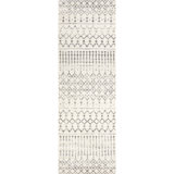 Giannini Geometric Moroccan Area Rug in Gray/ Off White