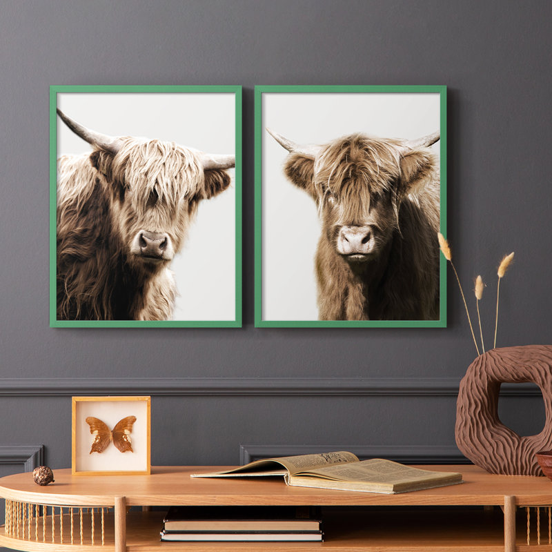«Highland Portrait I», reproduction encadrée de qualité supérieure - prête à être accrochée - aucun clou requis - aucun clou requis
