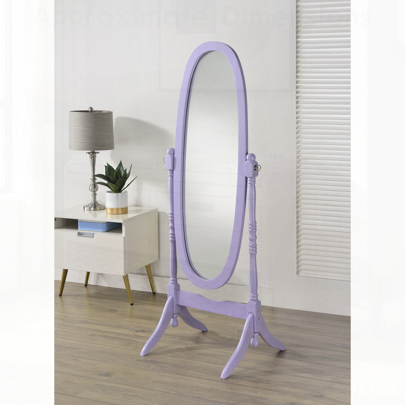 Miroir de plancher traditionnel en bois de style reine Anna, parfait pour un décor élégant et fonctionnel.