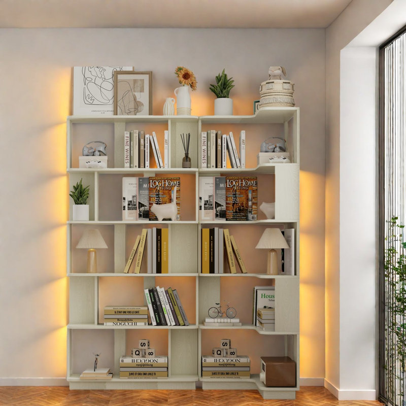 Ensemble de bibliothèques compactes, en MDF, de style moderne pour la maison et le bureau