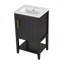 Meuble-lavabo de salle de bain avec lavabo en céramique, support de rangement et tablette ouverte