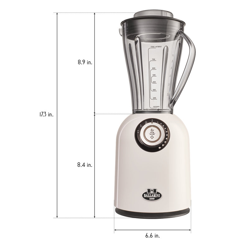 Ballarini Tesoro Countertop Blender, Ivory White