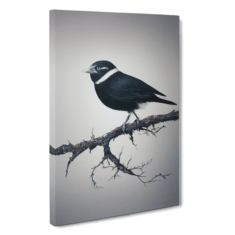 Bird Upon A Tree - Wall Art, Wrapped Canvas, 50cm H x 35cm W x 3cm D, No Matte