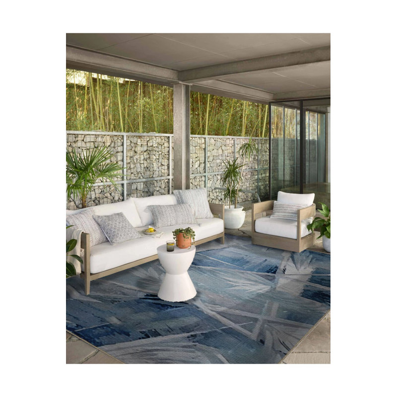 Tapis décoratif moderne à motif prismatique bleu et gris lavable à la machine, Tapis de couloir 3 pi 3 po x 6 pi 7 po inclus