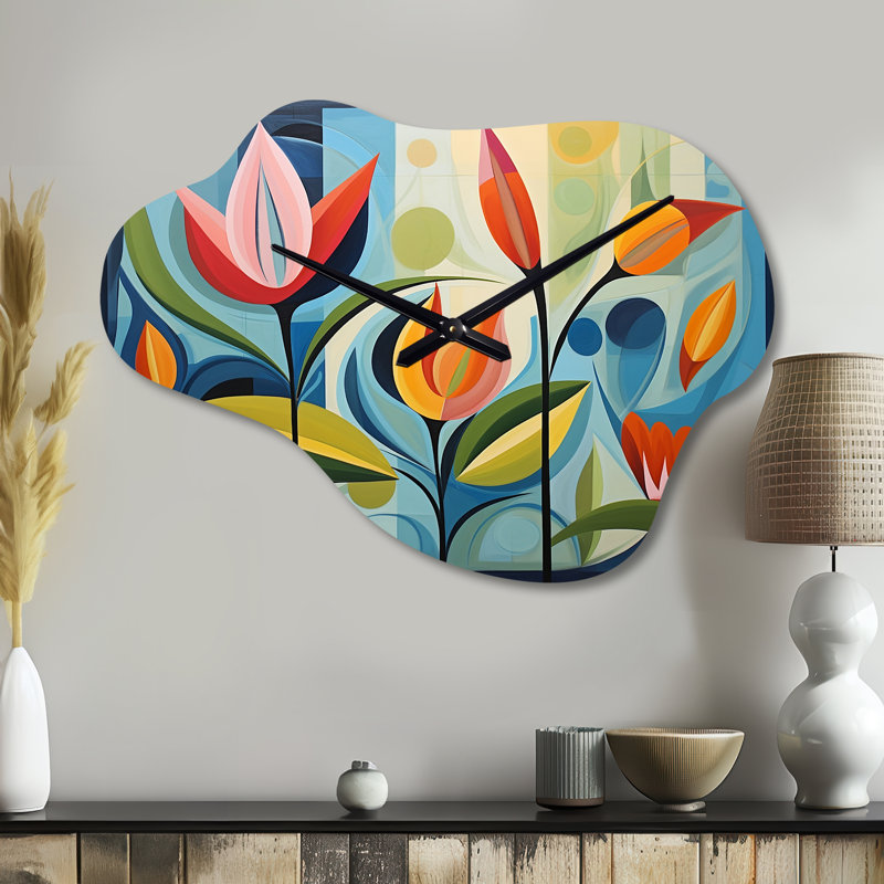 Horloge murale Dekle Green Mid Century Mod Nature II - Mid Century, Grand