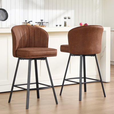 27.5" 360-Degree Swivel Counter Height Bar Stool