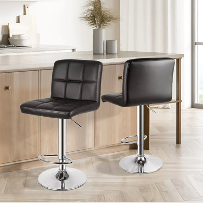 Shayna Swivel Upholstered Adjustable Height Bar Stool