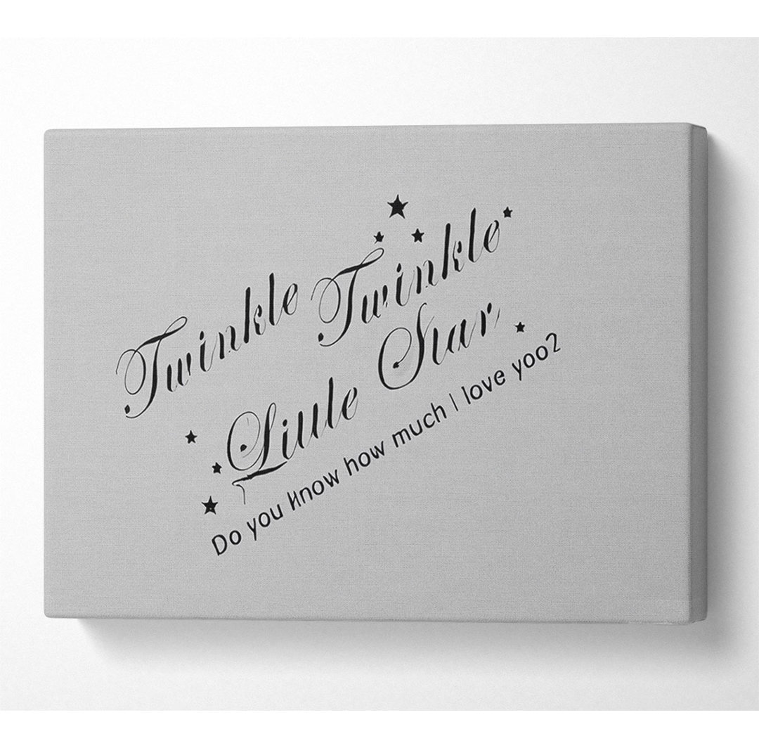 Kinderzimmer Zitat Twinkle Twinkle Little Star 2 Grau - Druck