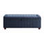Banc de rangement de style contemporain avec revêtement bleu et base en contreplaqué revêtu de tissu d'ameublement-1885314477
