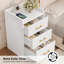 Ensemble de chambre à coucher moderne en bois 3 pièces: lit plateforme tapissier à DEL et 2 tables de chevet avec chargement USB-960594634