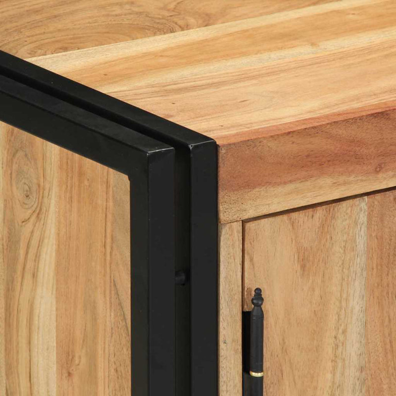 Shoe Cabinet Solid Wood, Black/Brown