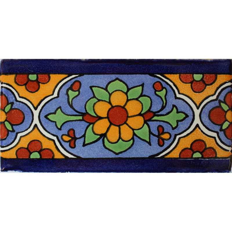6" x 3" 8 pcs Villora Subway Mexican Clay Tile Handmade Talavera Backsplash