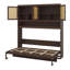 Lit escamotable simple peu encombrant avec rangement au-dessus, conception pliable avec éclairage et ports USB-1423215369