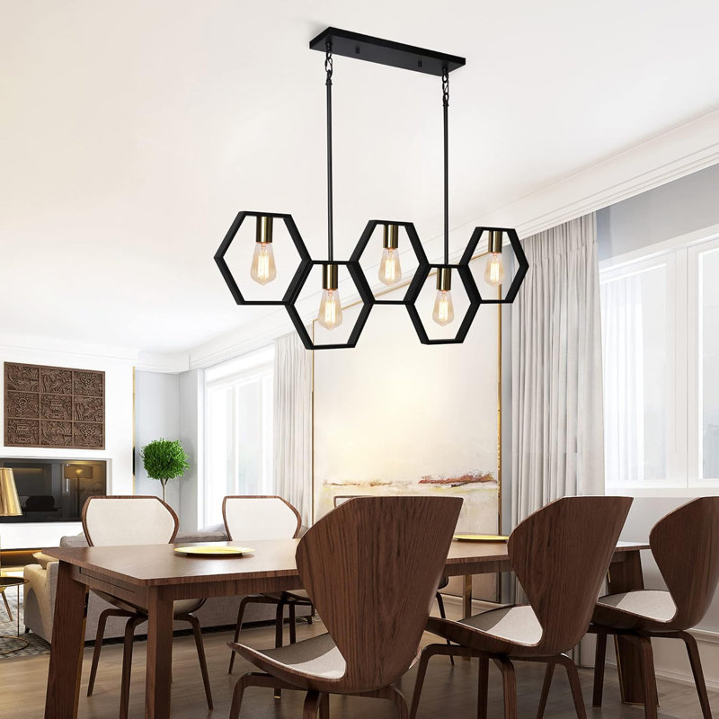 Adjustable Height Suspended Rectangular Pendant Light
