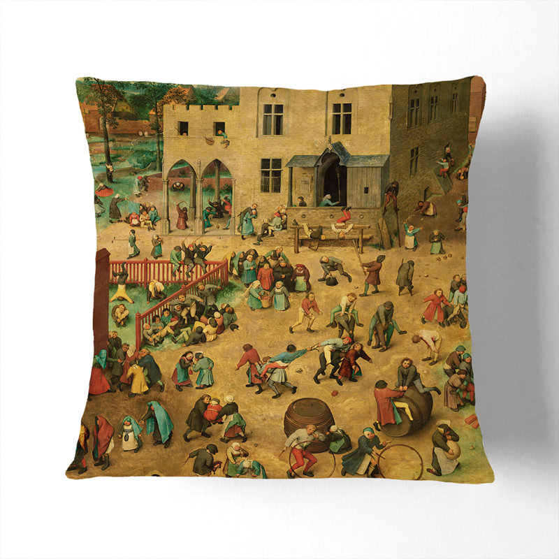 Children's Games Square Throw Cushion, 40cm H x 40cm W x 15cm D