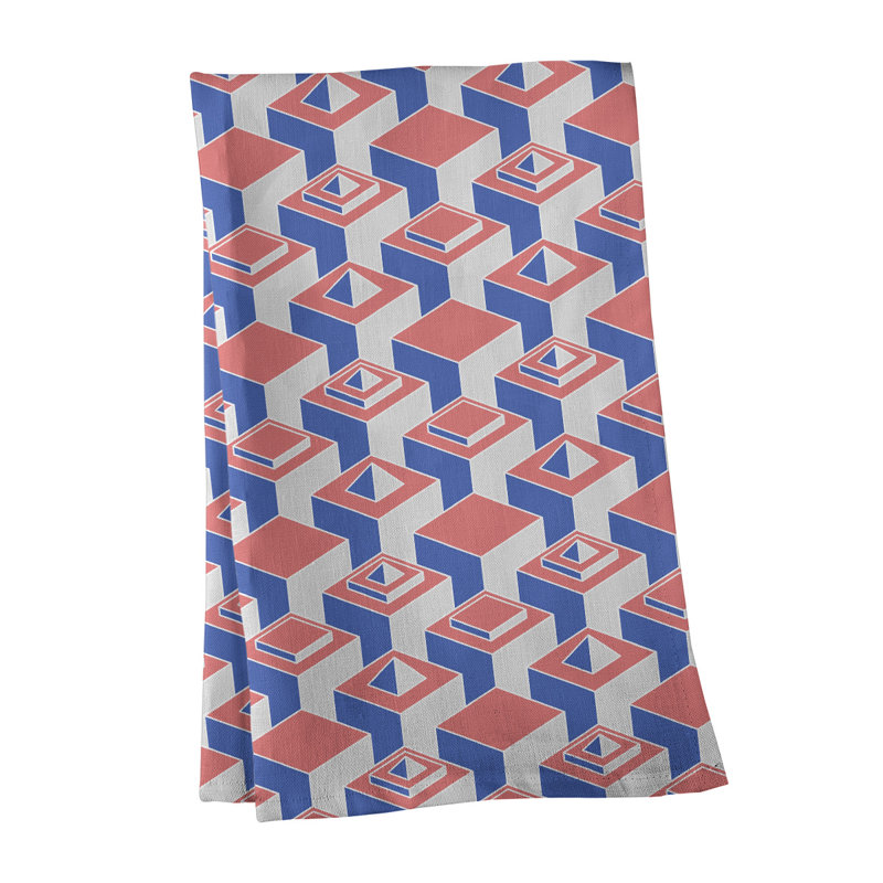 Serviette de thé skyscrapers Patricia Geoffrey, Mauve / Rose / Blanc, Polyester sergé