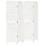  Room Divider 4 Panels White Solid Wood Paulownia