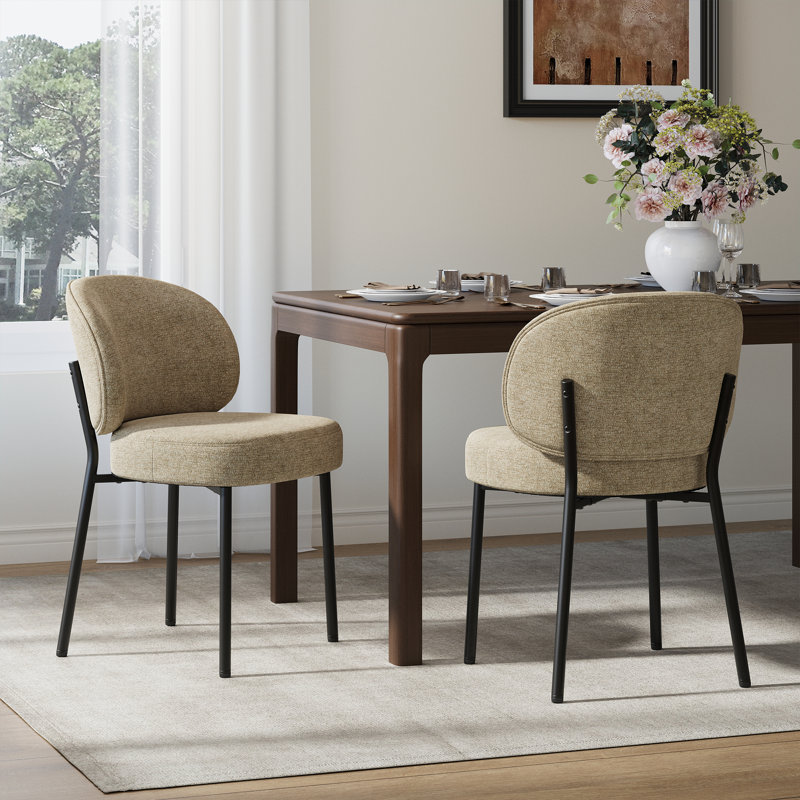 Chaise rembourrée avec assise rembourrée épaisse, Chameau