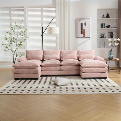 Sofas Couches, Oversized 4-Seater Modular Sectional for Apartment Office | Chenille | L-Shape