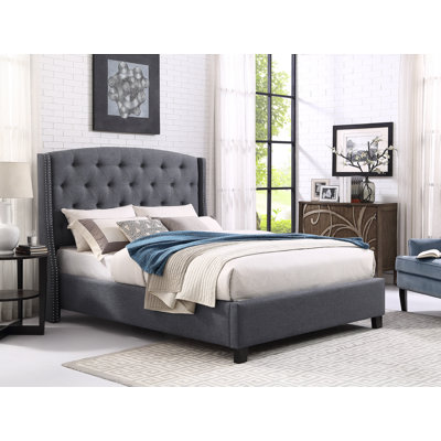 Dorthy Upholstered Wingback Bed