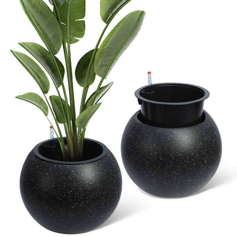 Pot Planter, Black, 54.5cm H x 36.5cm W x 36.8cm D