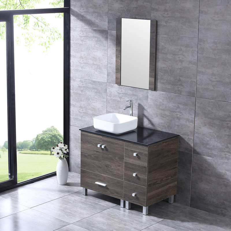 Ensemble de meuble-lavabo simple 36,22 "avec miroir Aldia