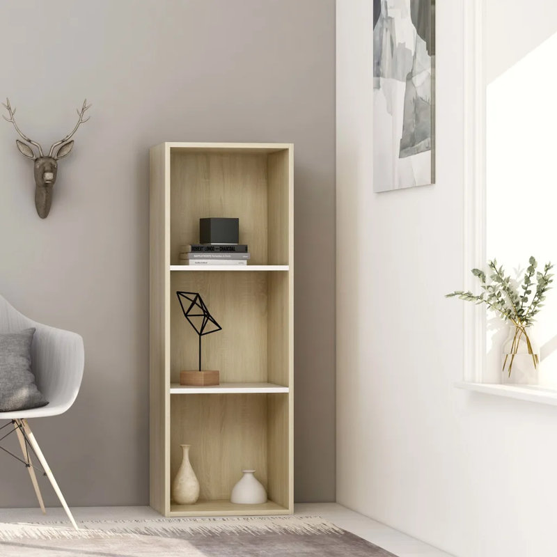 Attwood Bookcase, Concrete Grey, 80cm H x 75cm W x 24cm D