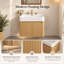Meuble-lavabo mural de 61 cm (24 po) avec lavabo en céramique intégré, armoire de rangement suspendue avec 3 trous prépercés pour robinetterie, chêne-2008991118