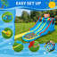 Inflatable Water Slide Bouncy Castle 8 in 1 Park with 550w Blower,  Large Pool Double Slides Climbing Walls for Kids Outdoor Indoor Use