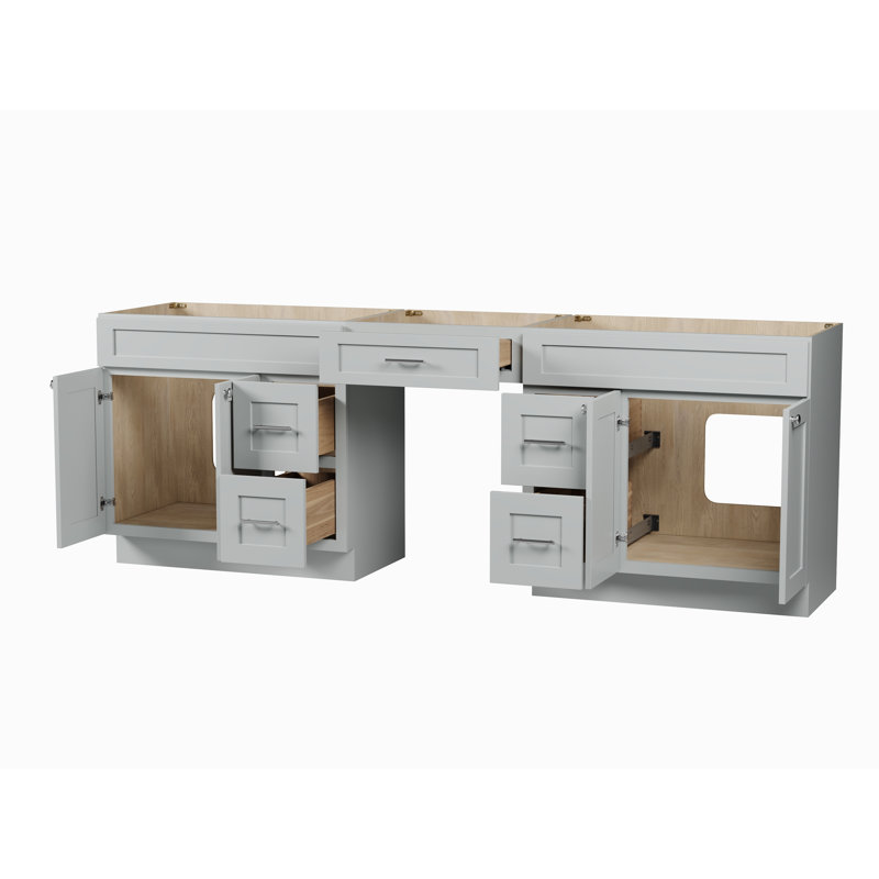 Ensemble de meuble-lavabo double 96 po Disar, Grey