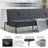 69.7 "modern living room futon sofabed, polyester fabric, quick conversion-2020808321