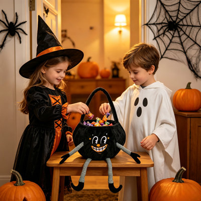 Halloween Decor Halloween Theme Whimsical Candy Bag With Limbs Portable Reusable Candy Basket Storage Bag For Festival Party Or Daily Use Must Have Halloween Decor