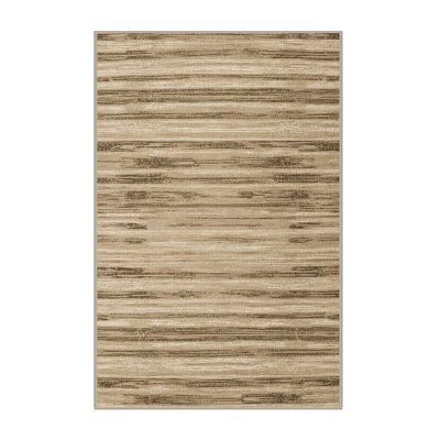Washable Sand Tones Hawaiian Area Rug